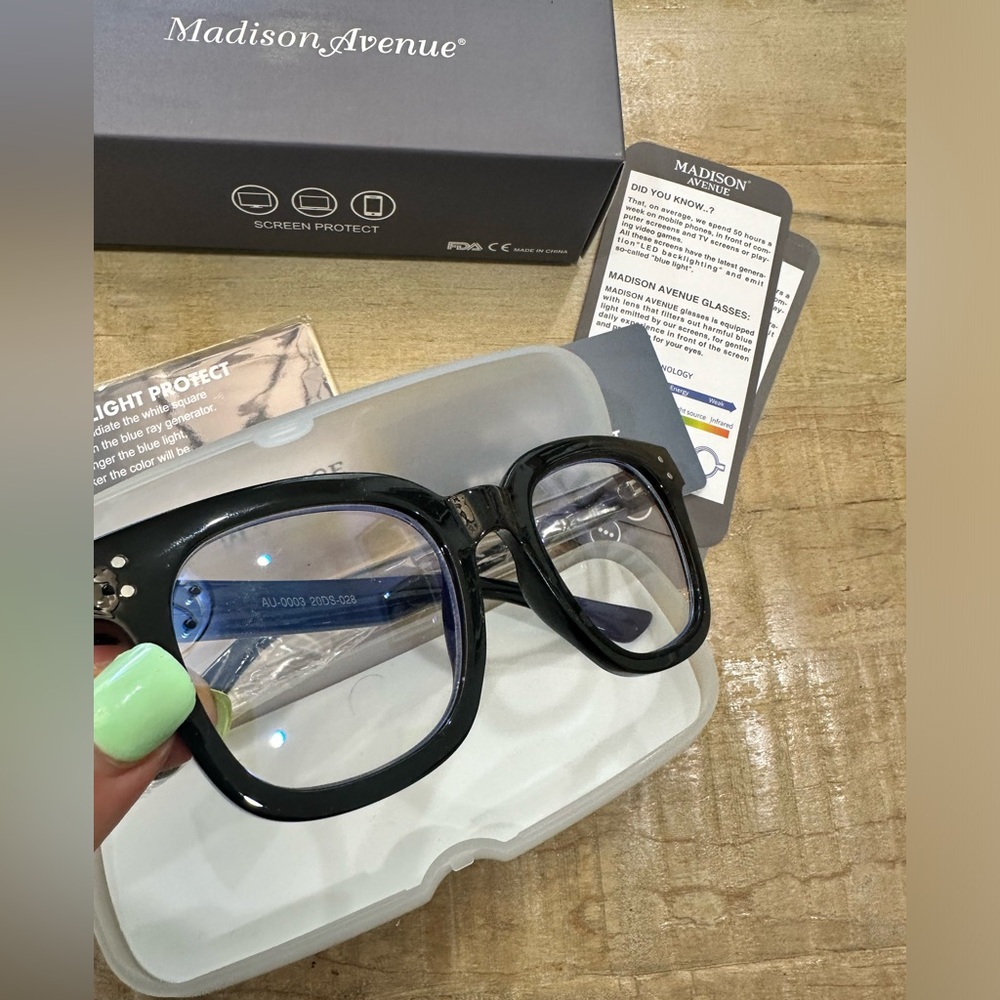 Madison Avenue blue light blocking glasses oversized Uv protection computer